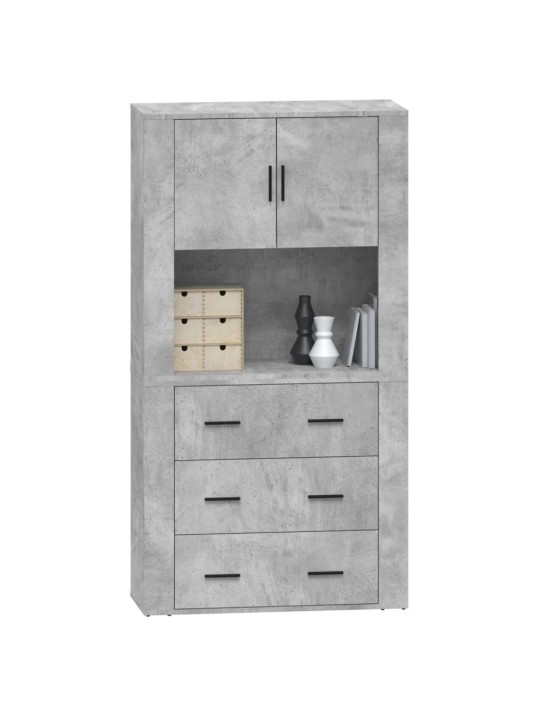 Skříň highboard betonově šedá kompozitní dřevo