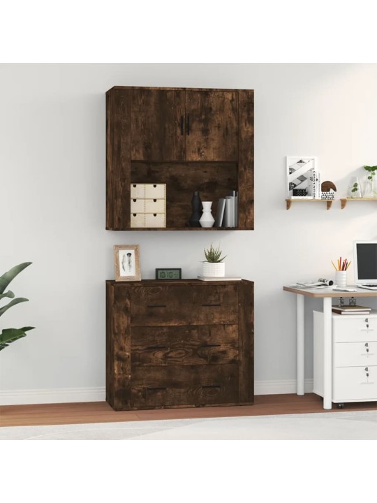 Skříň highboard kouřový dub kompozitní dřevo