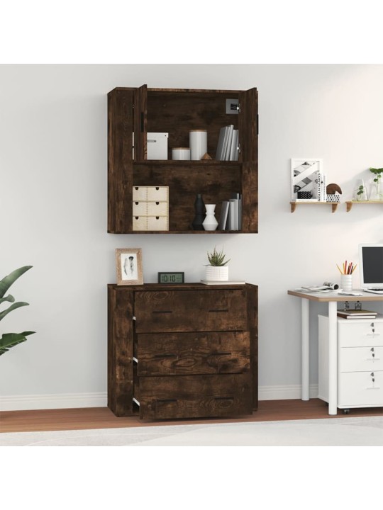 Skříň highboard kouřový dub kompozitní dřevo