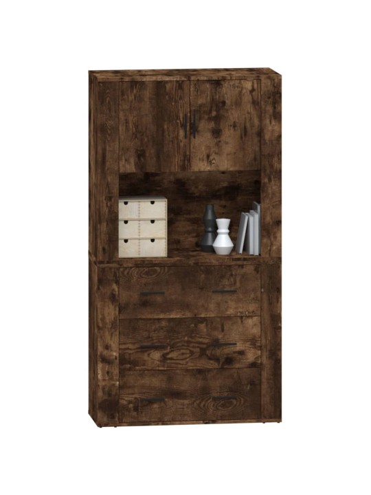 Skříň highboard kouřový dub kompozitní dřevo