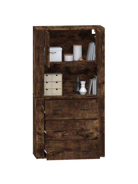 Skříň highboard kouřový dub kompozitní dřevo
