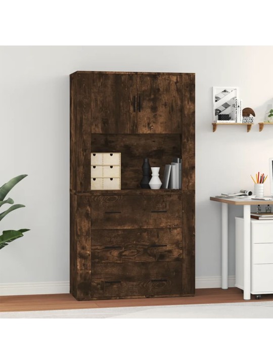 Skříň highboard kouřový dub kompozitní dřevo