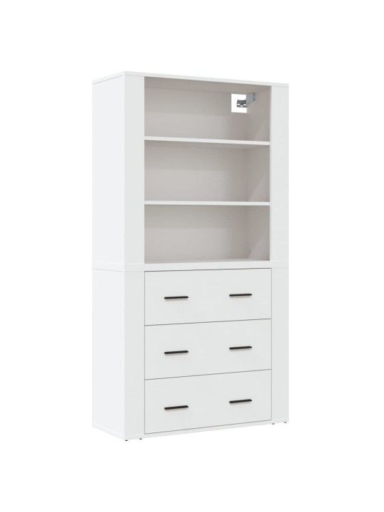 Skříň highboard bílá kompozitní dřevo