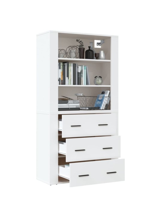 Skříň highboard bílá kompozitní dřevo