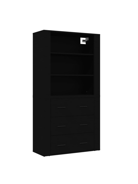 Skříň highboard černá kompozitní dřevo