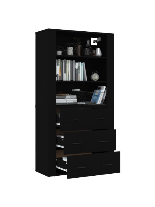Skříň highboard černá kompozitní dřevo
