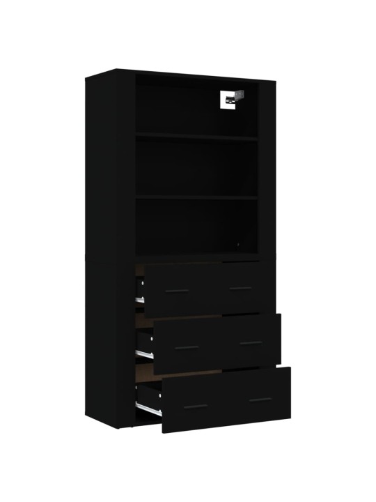 Skříň highboard černá kompozitní dřevo