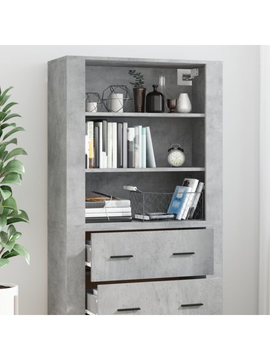 Skříň highboard betonově šedá kompozitní dřevo