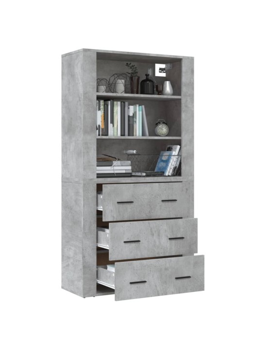 Skříň highboard betonově šedá kompozitní dřevo
