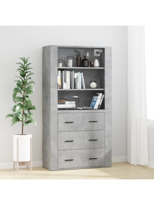 Skříň highboard betonově šedá kompozitní dřevo