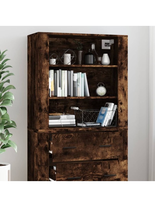 Skříň highboard kouřový dub kompozitní dřevo