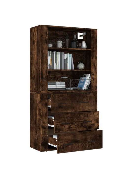 Skříň highboard kouřový dub kompozitní dřevo
