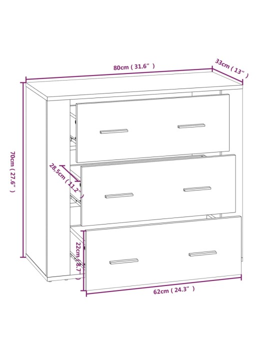 Skříň highboard kouřový dub kompozitní dřevo