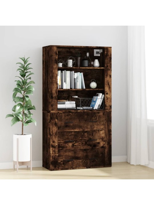 Skříň highboard kouřový dub kompozitní dřevo