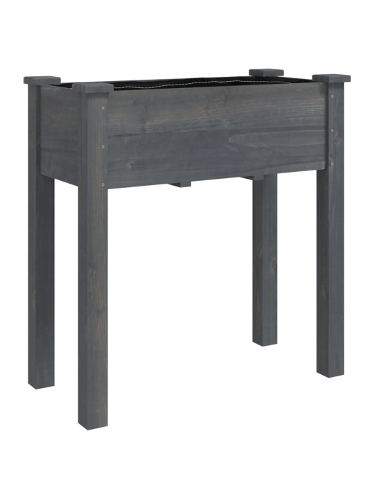 Truhlík s vložkou šedý 71 x 37 x 76 cm masivní jedlové dřevo
