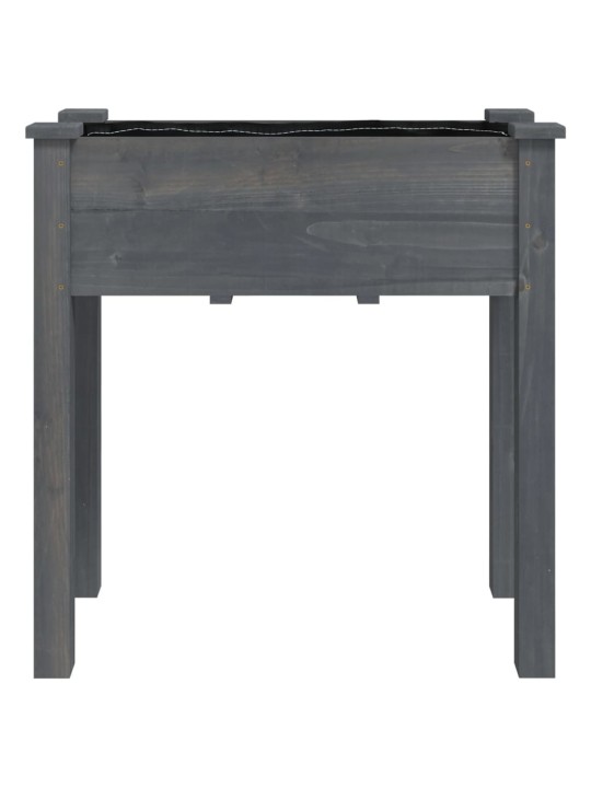 Truhlík s vložkou šedý 71 x 37 x 76 cm masivní jedlové dřevo