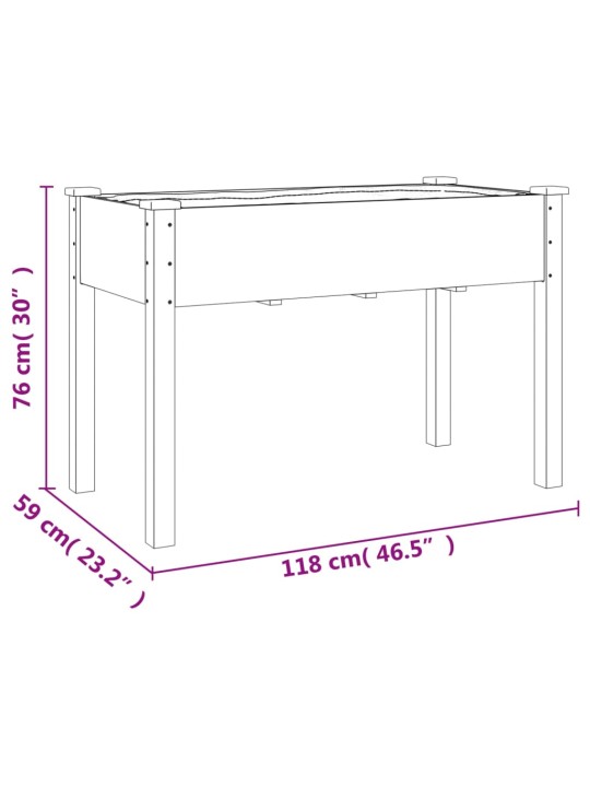 Truhlík s vložkou hnědý 118 x 59 x 76 cm masivní jedlové dřevo