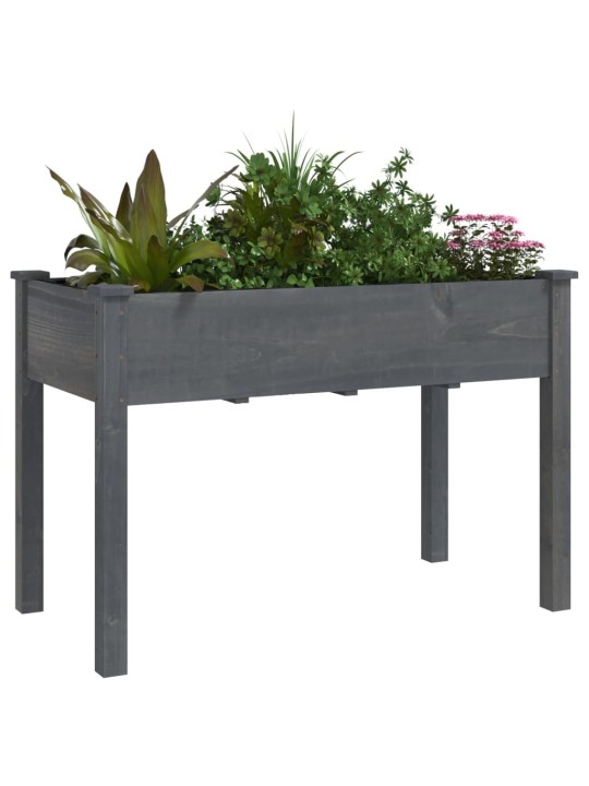 Truhlík s vložkou šedý 118 x 59 x 76 cm masivní jedlové dřevo