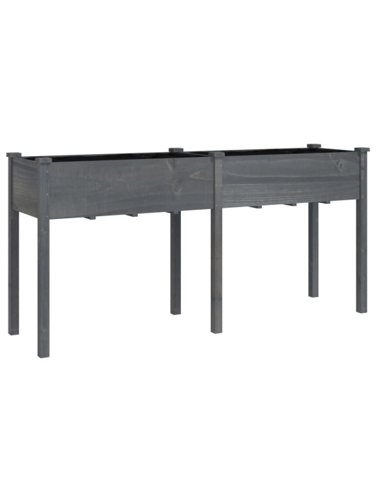 Truhlík s vložkou šedý 161 x 45 x 76 cm masivní jedlové dřevo