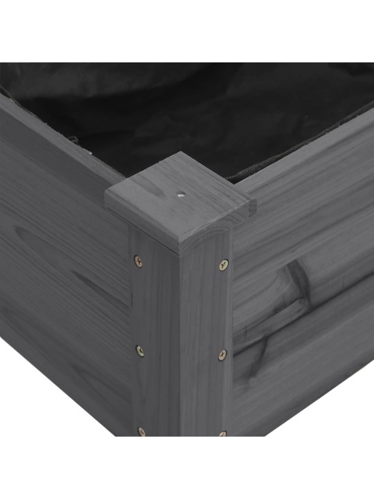 Truhlík s vložkou šedý 161 x 45 x 76 cm masivní jedlové dřevo