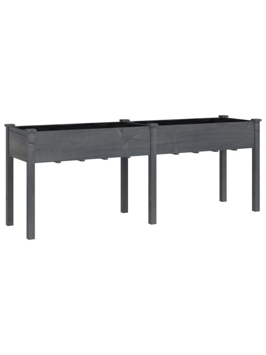 Truhlík s vložkou šedý 203 x 53 x 76 cm masivní jedlové dřevo