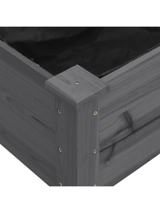 Truhlík s vložkou šedý 203 x 53 x 76 cm masivní jedlové dřevo