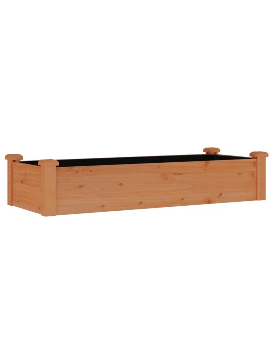 Zahradní vyvýšený záhon s vložkou hnědý 120x45x25cm masiv jedle