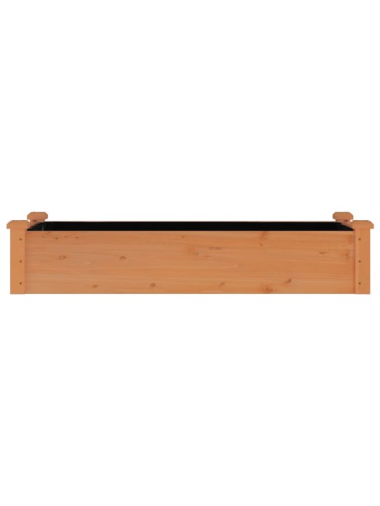 Zahradní vyvýšený záhon s vložkou hnědý 120x45x25cm masiv jedle
