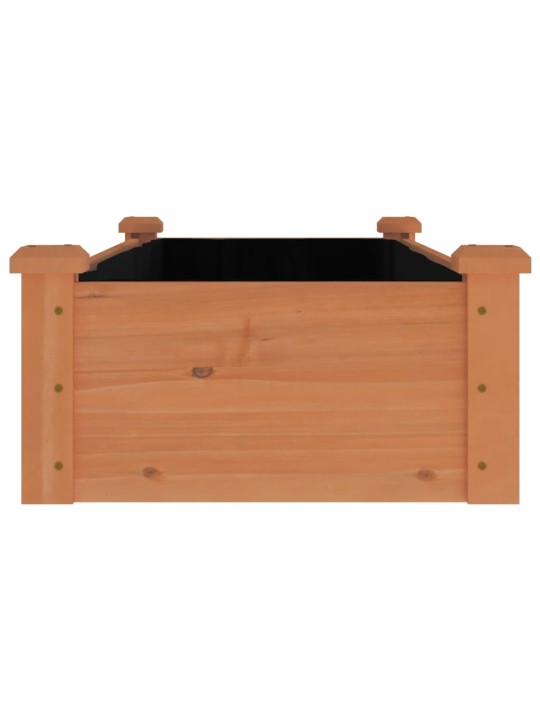 Zahradní vyvýšený záhon s vložkou hnědý 120x45x25cm masiv jedle