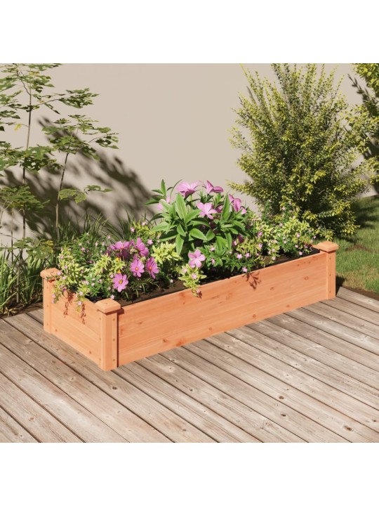 Zahradní vyvýšený záhon s vložkou hnědý 120x45x25cm masiv jedle