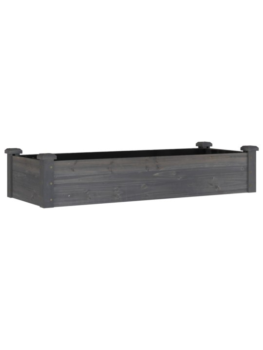 Zahradní vyvýšený záhon s vložkou šedý 120x45x25 cm masiv jedle