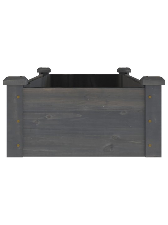 Zahradní vyvýšený záhon s vložkou šedý 120x45x25 cm masiv jedle