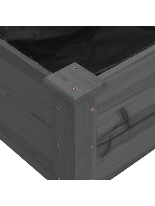 Zahradní vyvýšený záhon s vložkou šedý 120x45x25 cm masiv jedle