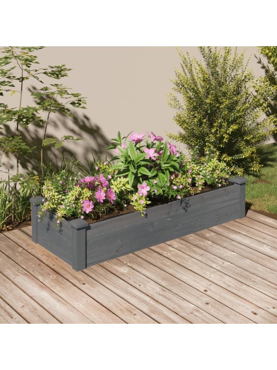 Zahradní vyvýšený záhon s vložkou šedý 120x45x25 cm masiv jedle