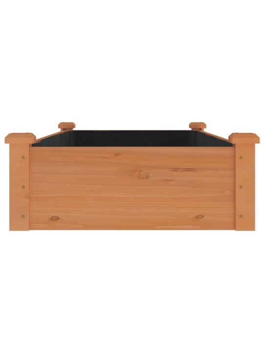 Zahradní vyvýšený záhon s vložkou hnědý 120x60x25cm masiv jedle