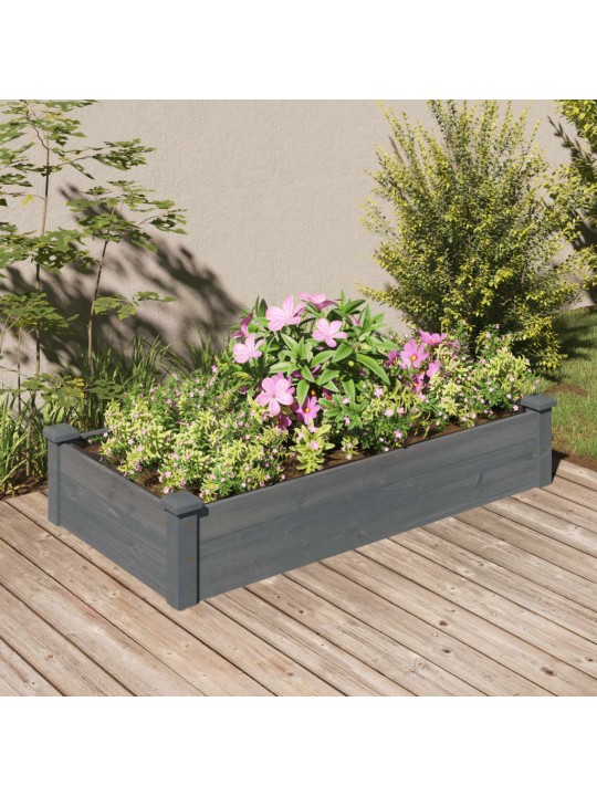 Zahradní vyvýšený záhon s vložkou šedý 120x60x25 cm masiv jedle