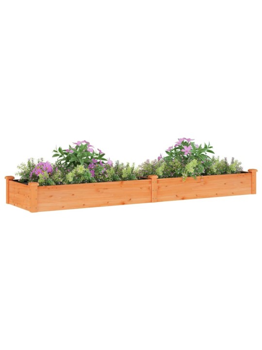 Zahradní vyvýšený záhon s vložkou hnědý 240x60x25cm masiv jedle