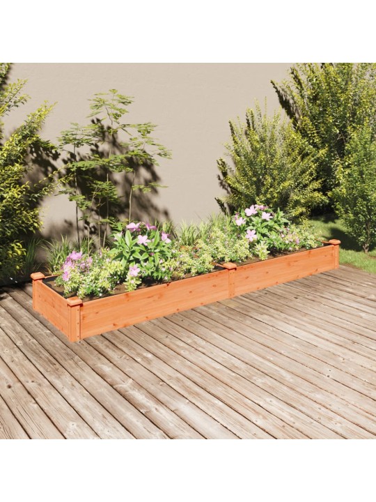 Zahradní vyvýšený záhon s vložkou hnědý 240x60x25cm masiv jedle