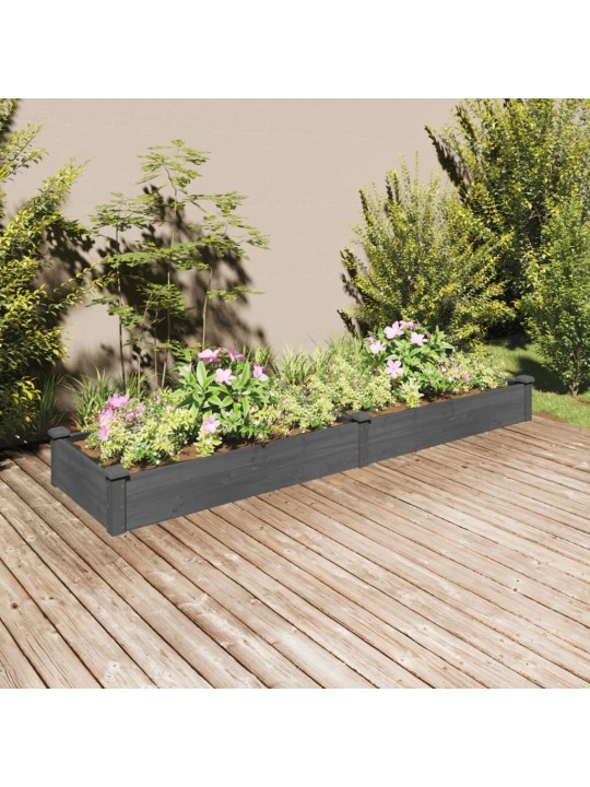 Zahradní vyvýšený záhon s vložkou šedý 240x60x25 cm masiv jedle
