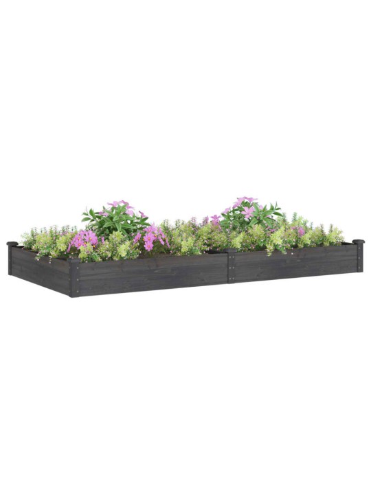 Zahradní vyvýšený záhon s vložkou šedý 240x120x25cm masiv jedle
