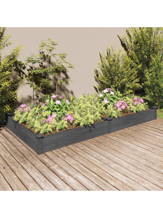 Zahradní vyvýšený záhon s vložkou šedý 240x120x25cm masiv jedle