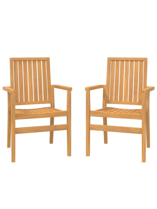 Stohovatelné zahradní židle 2 ks 56,5x57,5x91 cm masivní teak