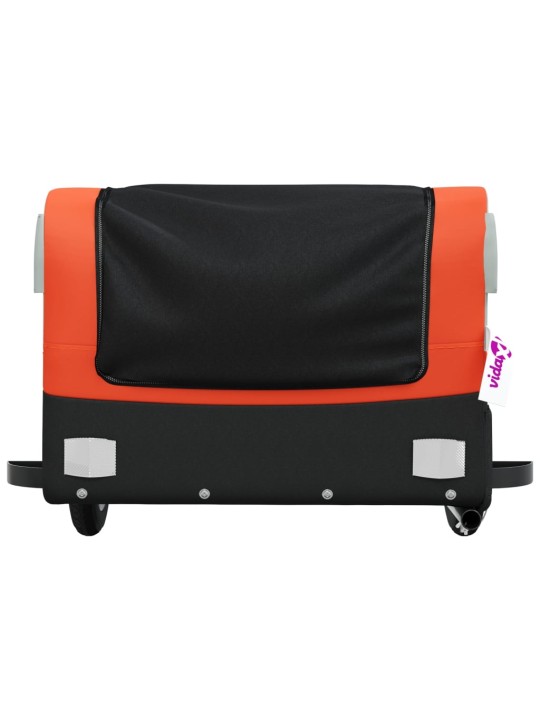 Vozík za kolo černý a oranžový 30 kg železo