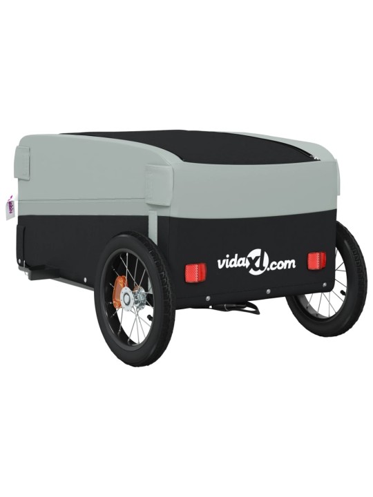 Vozík za kolo černý a šedý 30 kg železo