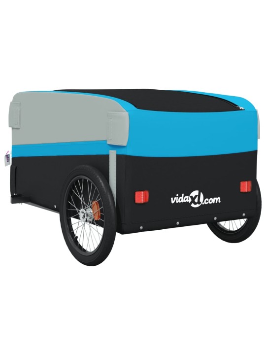 Vozík za kolo černý a modrý 45 kg železo