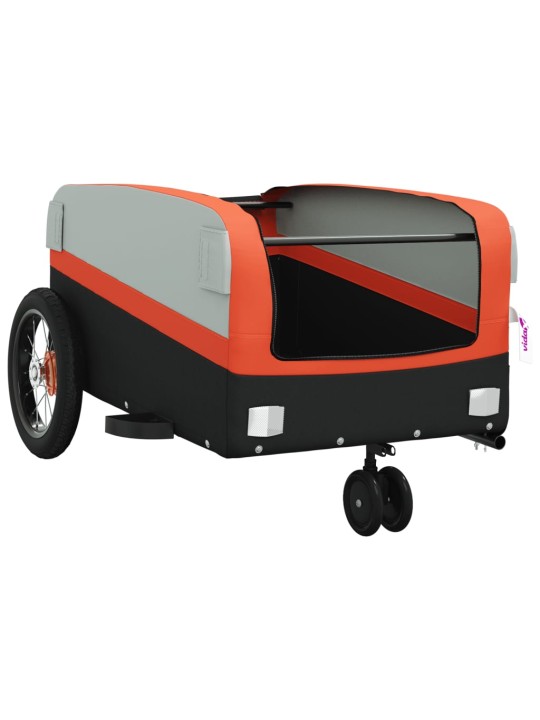 Vozík za kolo černý a oranžový 30 kg železo
