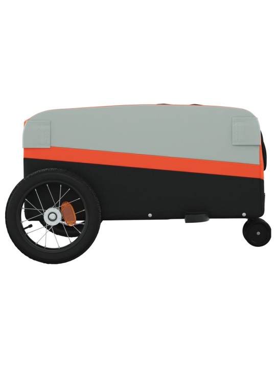 Vozík za kolo černý a oranžový 30 kg železo