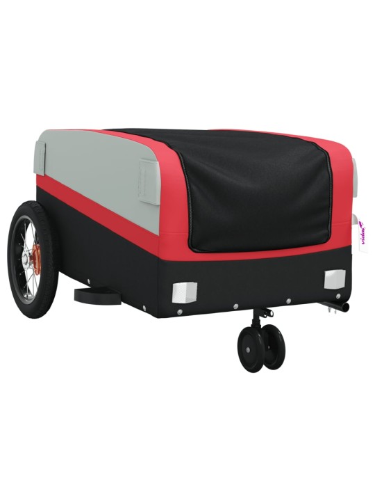 Vozík za kolo černý a červený 30 kg železo