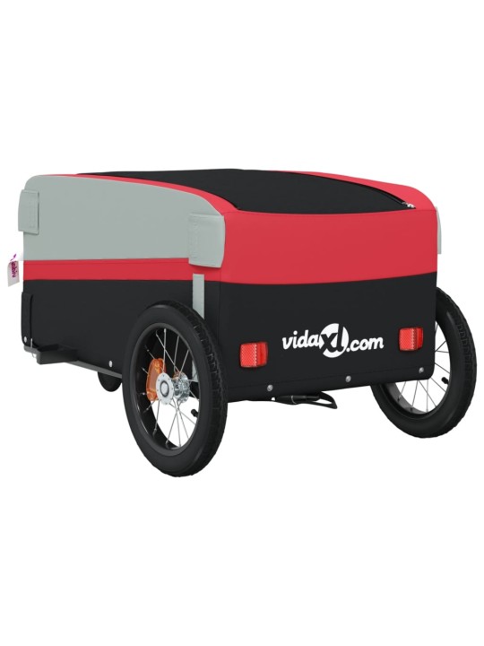 Vozík za kolo černý a červený 30 kg železo