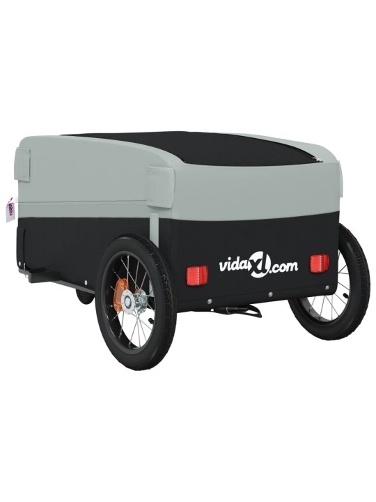 Vozík za kolo černý a šedý 30 kg železo